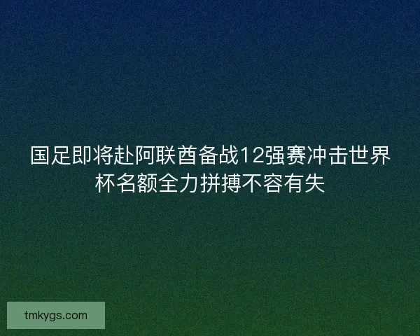 国足即将赴阿联酋备战12强赛冲击世界杯名额全力拼搏不容有失